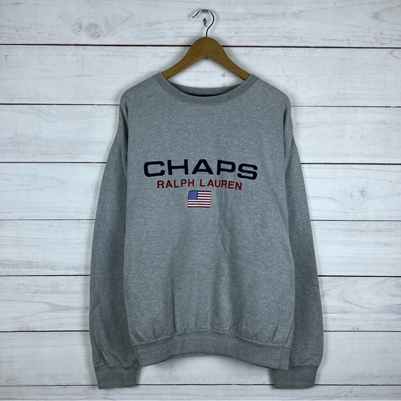 Vintage Chaps Ralph Lauren Embroidered Sweatshirt Large - Picture 1 of 6